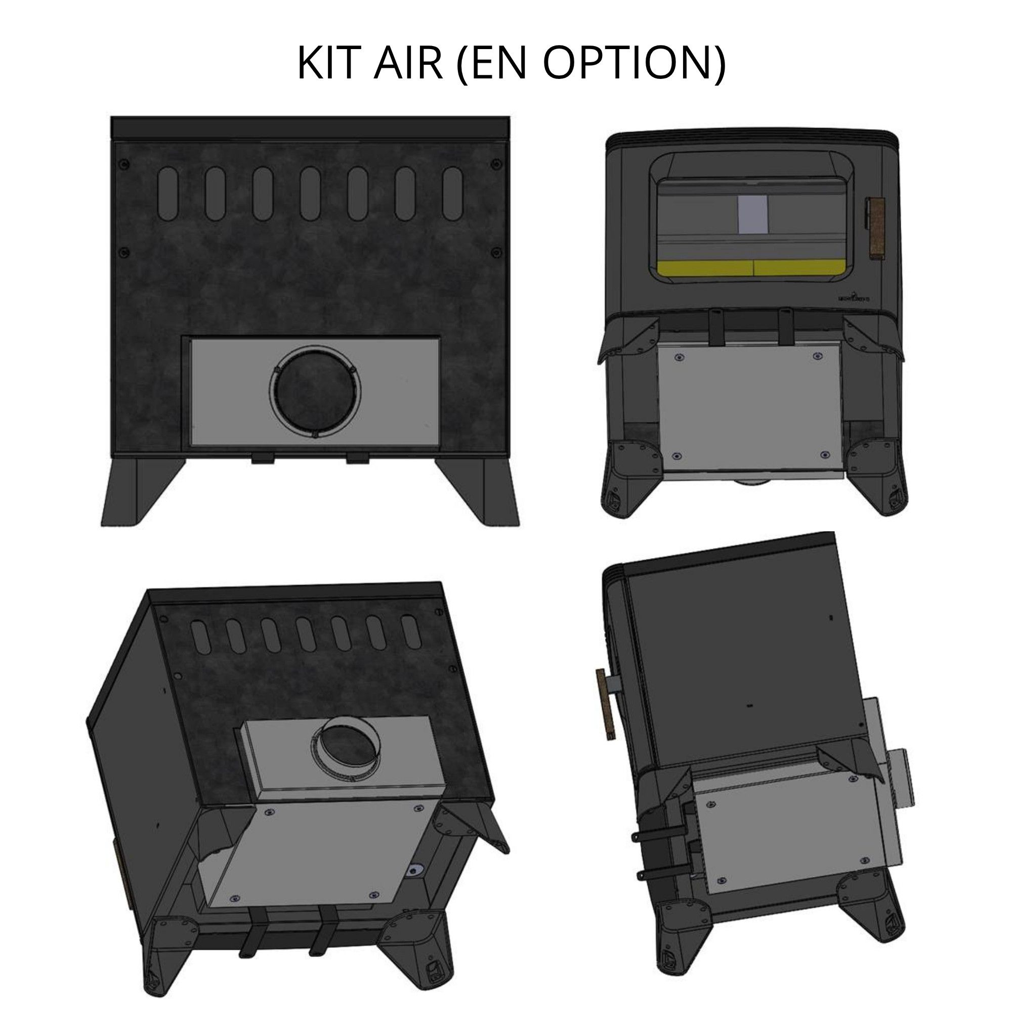 Poêle à bois raccordable avec plaques de cuisson - BRONPI Orly-C 6 kW