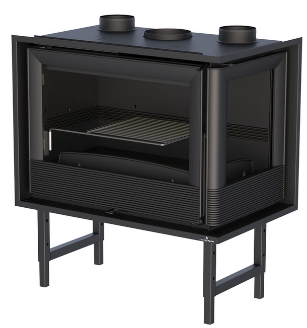Insert à bois 2 vitres ventilé canalisable - BRONPI Paris 70 ED 11 kW
