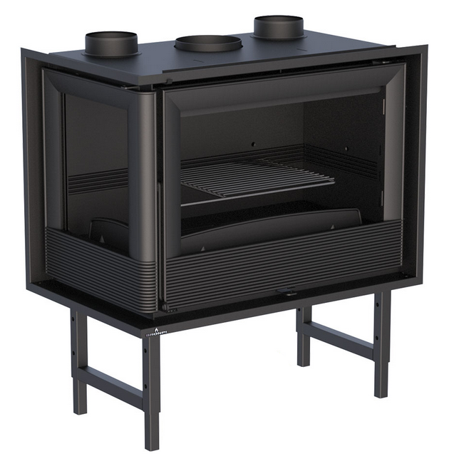 Insert à bois 2 vitres ventilé canalisable - BRONPI Paris 70 EI 11 kW