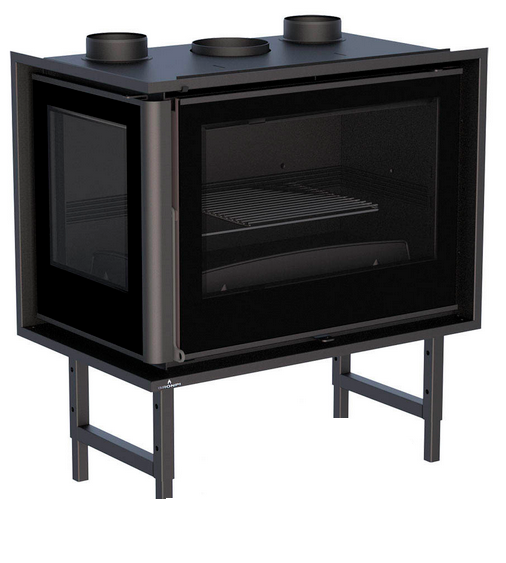 Insert à bois 2 vitres ventilé canalisable - BRONPI Paris 70 EI 11 kW