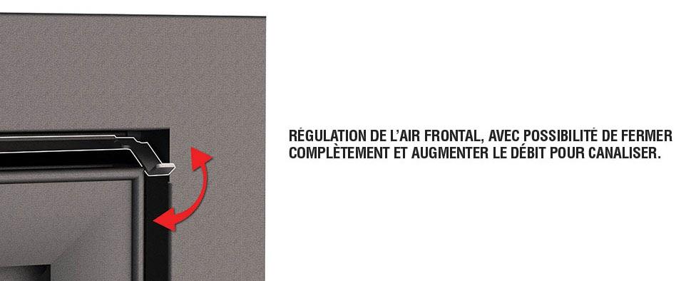Insert à bois 2 vitres ventilé canalisable - BRONPI Paris 70 EI 11 kW