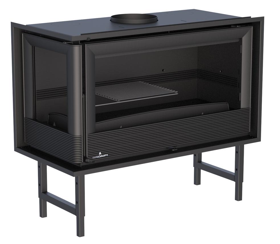 Insert à bois 2 vitres ventilé canalisable - BRONPI Paris 90 EI 13 kW