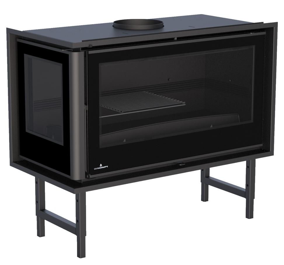 Insert à bois 2 vitres ventilé canalisable - BRONPI Paris 90 EI 13 kW