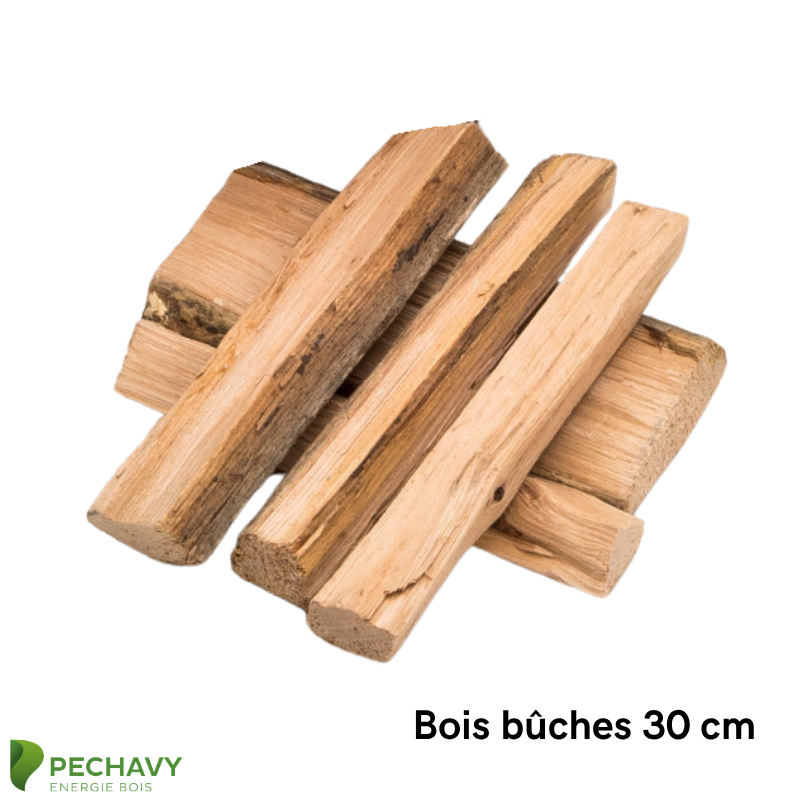Lot : bois bûches en 30 cm et son sac