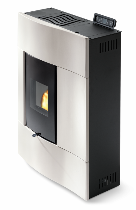 Poêle à granules extra plat céramique - ORIGINE PHEBO Chimera 8.6 kW