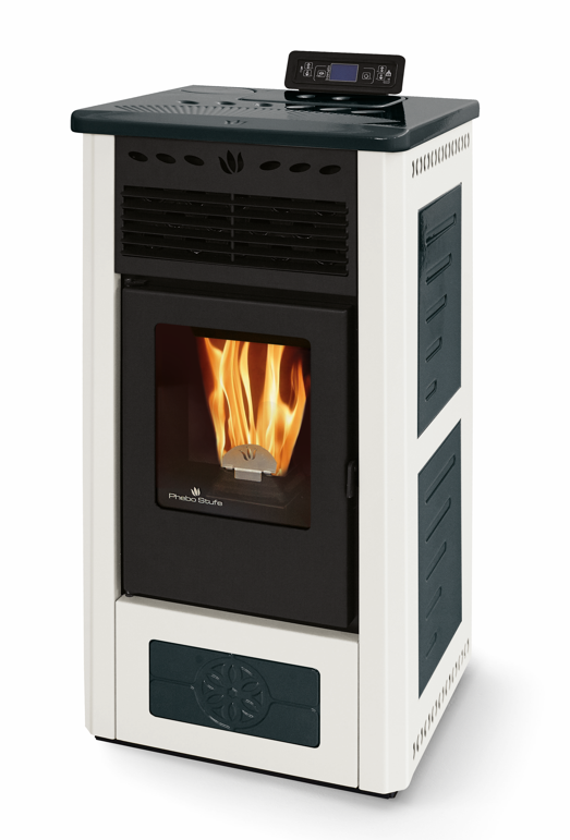 Poêle à granules en céramique - ORIGINE PHEBO Gea Bicolore 5S-8 7.5 kW