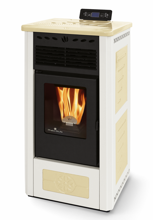 Poêle à granules en céramique - ORIGINE PHEBO Gea Bicolore 5S-8 7.5 kW