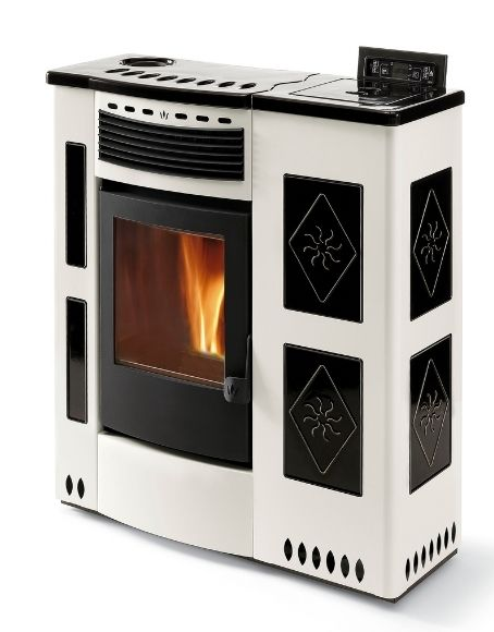 Poêle à granules extra-plat céramique - ORIGINE PHEBO Iris 11.5 kW