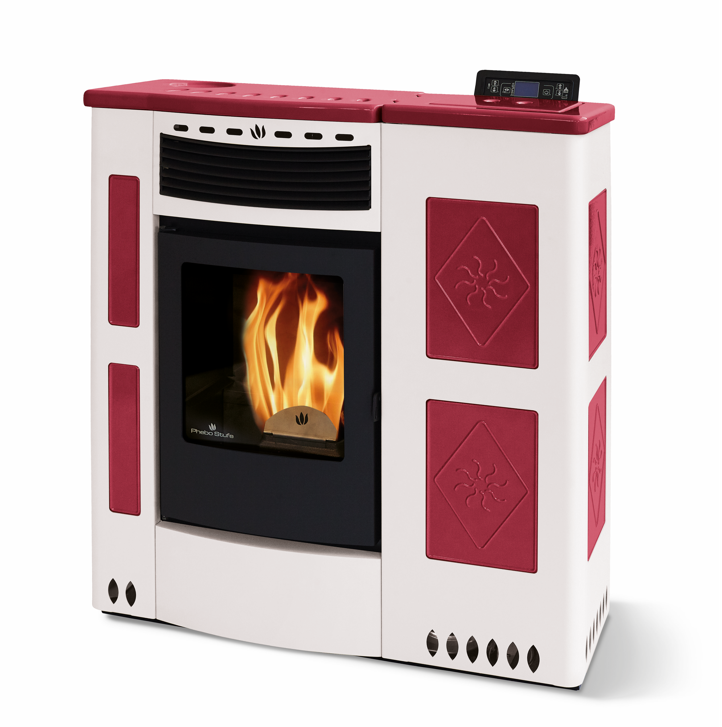 Poêle à granules extra-plat céramique - ORIGINE PHEBO Iris 11.5 kW