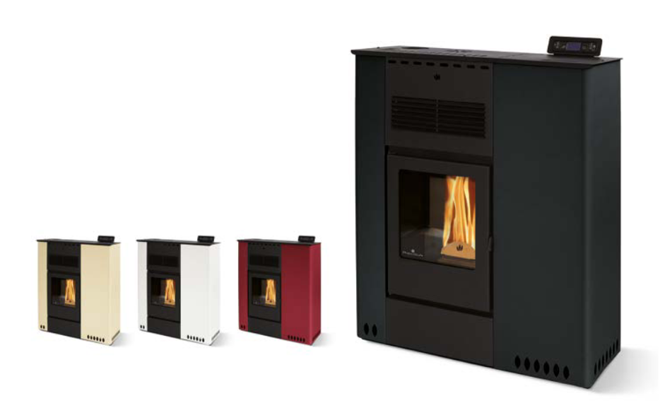Poêle à granules extra plat - ORIGINE PHEBO Hera Maxi 11.5 kW