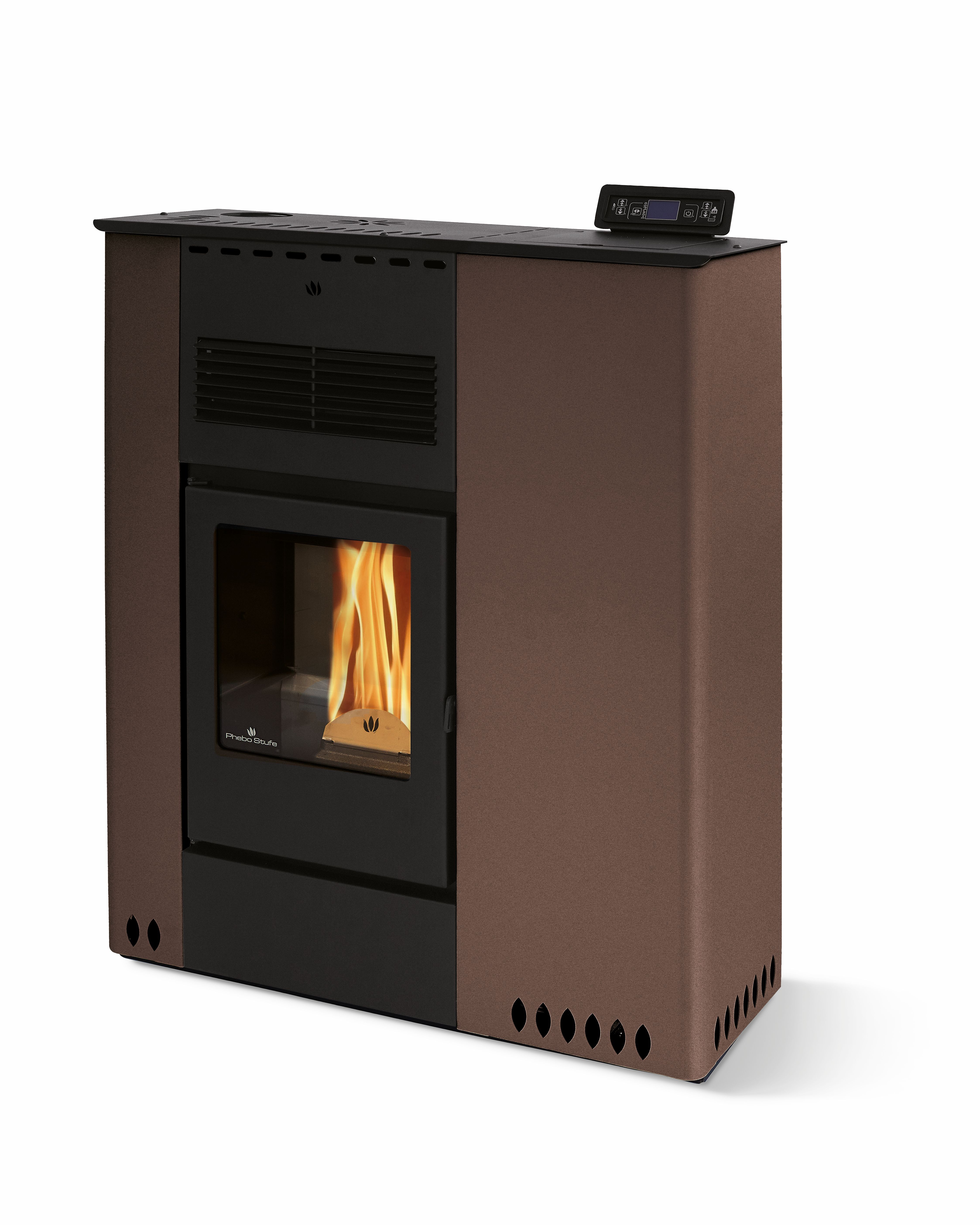 Poêle à granules extra plat - ORIGINE PHEBO Hera Maxi 11.5 kW