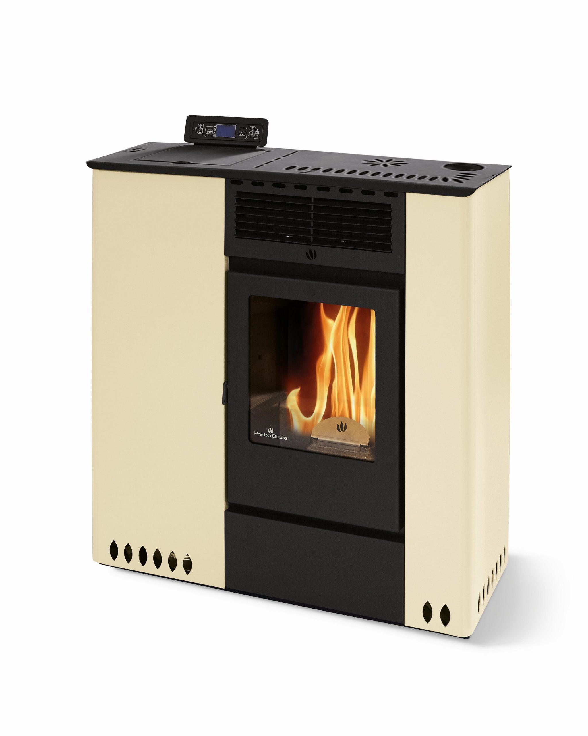 Poêle à granules extra plat - ORIGINE PHEBO Hera Reverse 11.5 kW