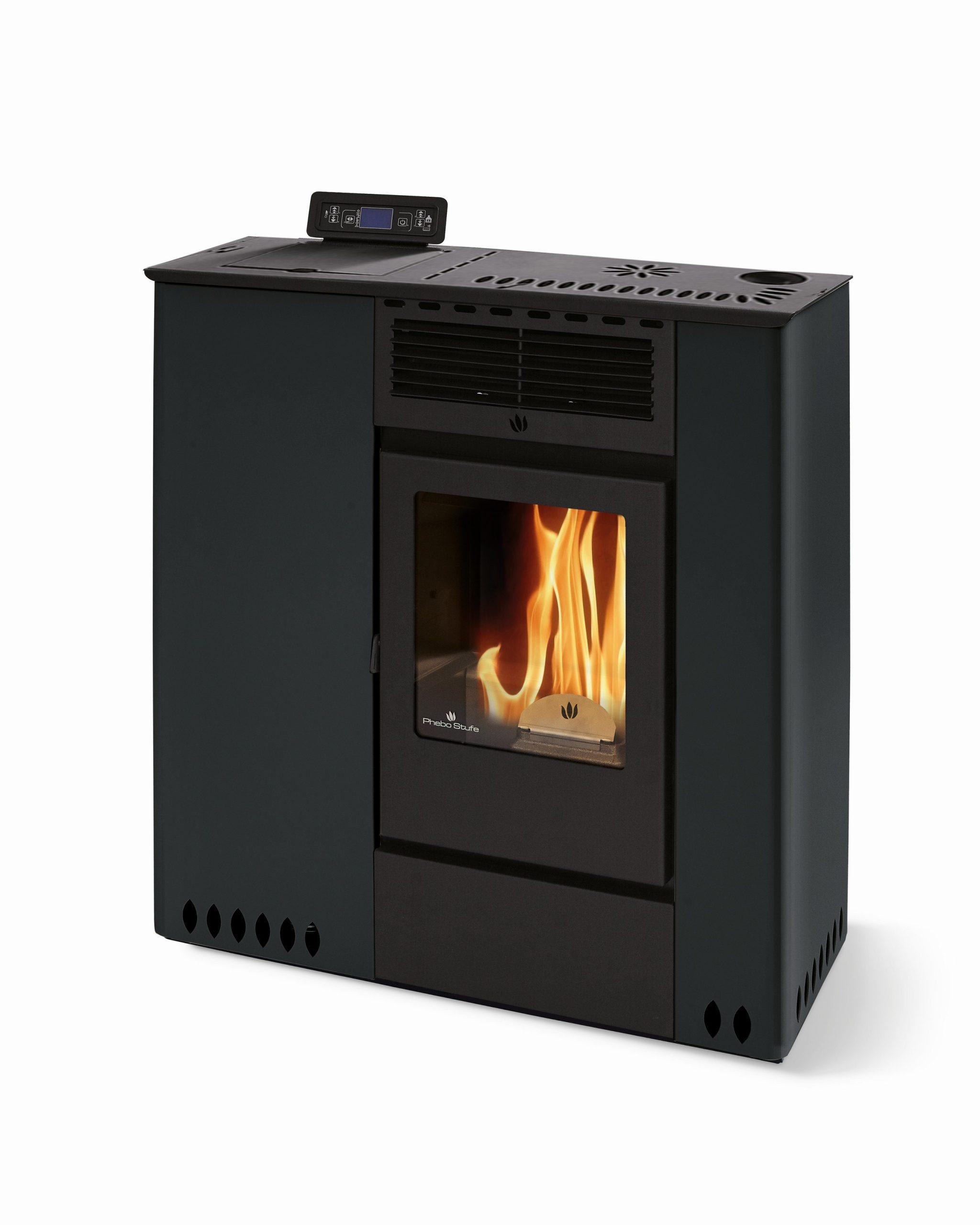 Poêle à granules extra plat - ORIGINE PHEBO Hera Reverse 11.5 kW