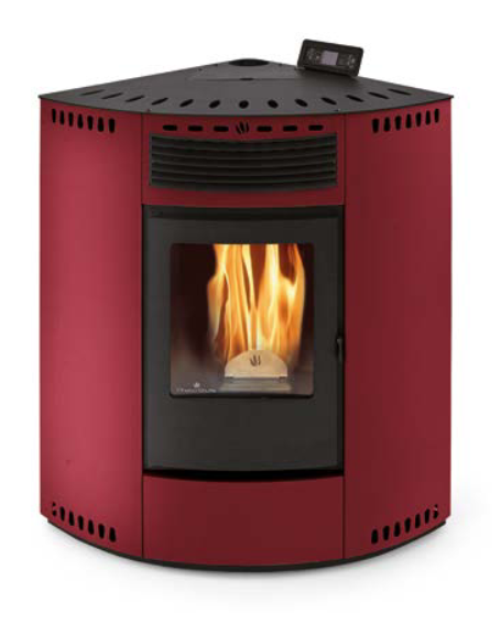 Poêle à granules d'angle - ORIGINE PHEBO Asia 12.7 kW