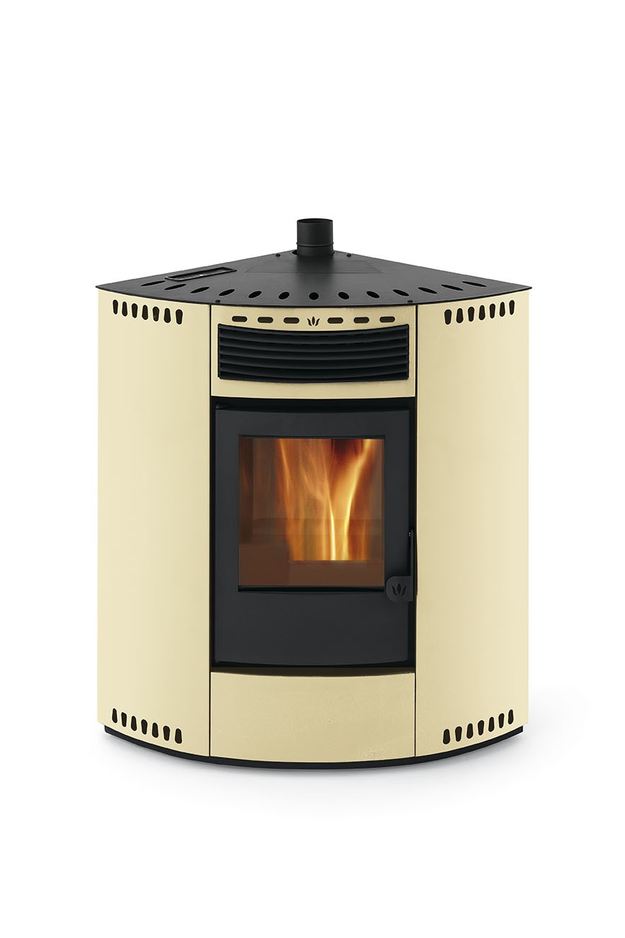 Poêle à granules d'angle - ORIGINE PHEBO Asia 12.7 kW