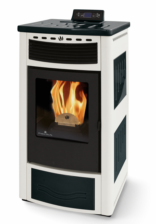 Poêle à granules en céramique - ORIGINE PHEBO Maia Bicolore 12.7 kW