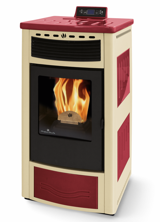 Poêle à granules en céramique - ORIGINE PHEBO Maia Bicolore 12.7 kW