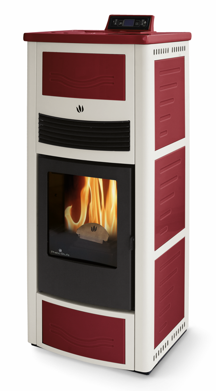 Poêle à granules en céramique - ORIGINE PHEBO Calipso Bicolore 12.7 kW