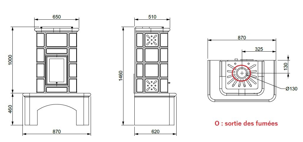 Poêle à bois céramique - ORIGINE PHEBO Selene 10.7 kW