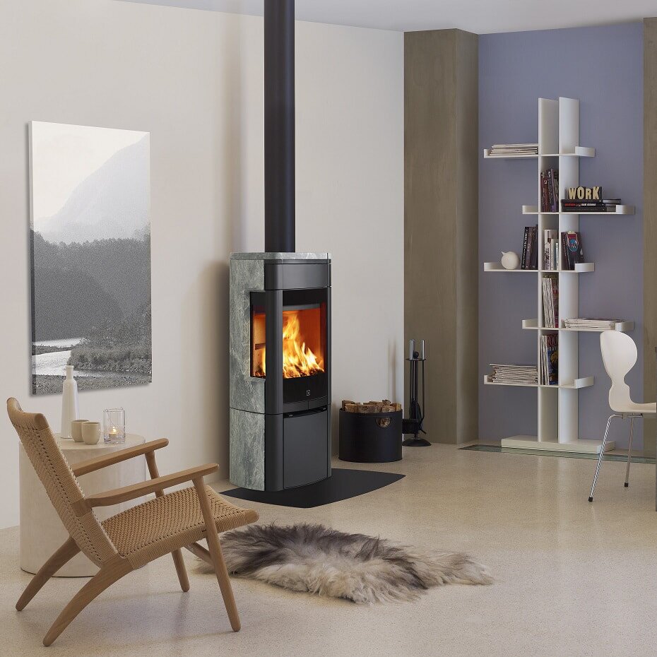 Poêle à bois SCAN 65-4 pierre ollaire et vitres latérales 6 kW