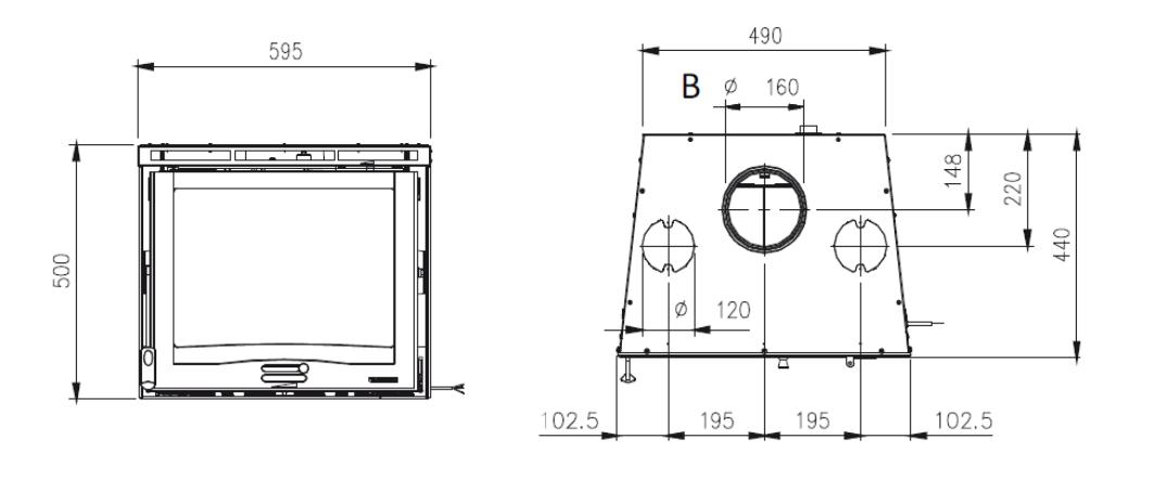 Insert à bois ventilé - LA NORDICA Inserto 60.16 6.5 kW