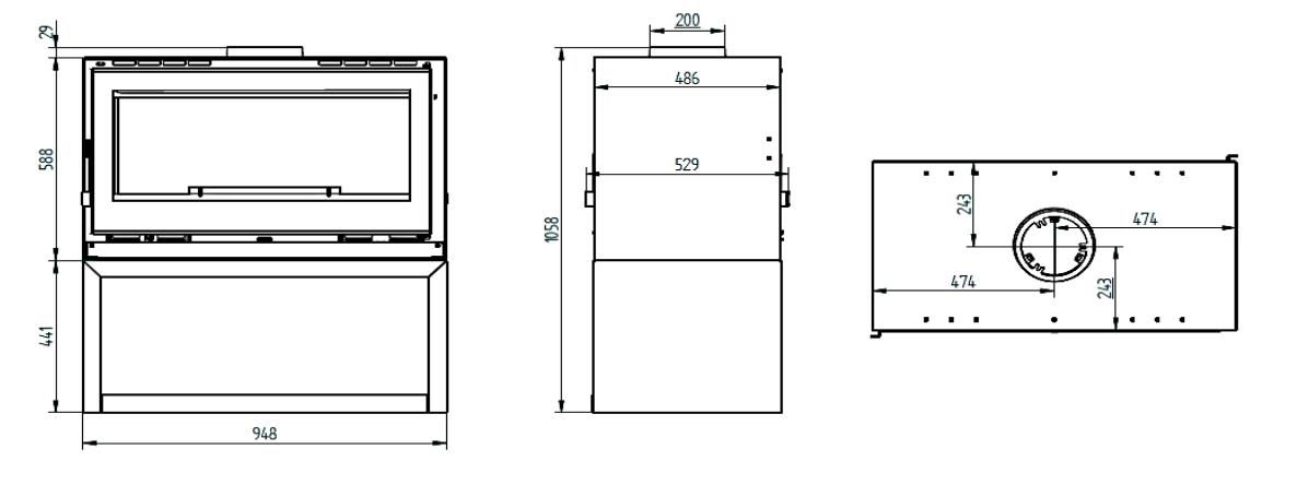Poêle à bois 2 vitres - FIREMATIC Ottawa - L 13.5 kW