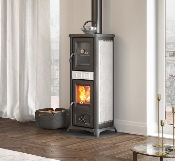 Poêle à bois avec four - LA NORDICA Gemma Forno 5.0 Ceramica Bordeaux 7.3 kW
