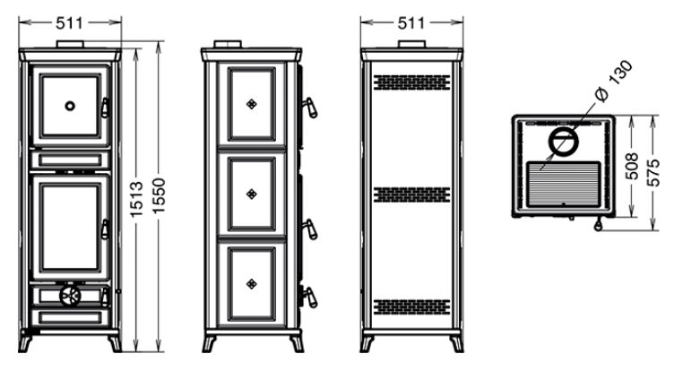 Poêle à bois avec four - THERMOROSSI Anna Evo5 Maiolica 12.5 kW