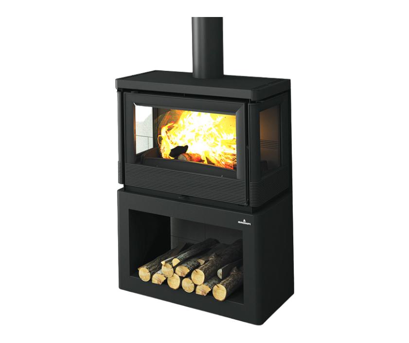 Poêle à bois ventilé silencieux raccordable 3 vitres - BRONPI Versailles 10 kW