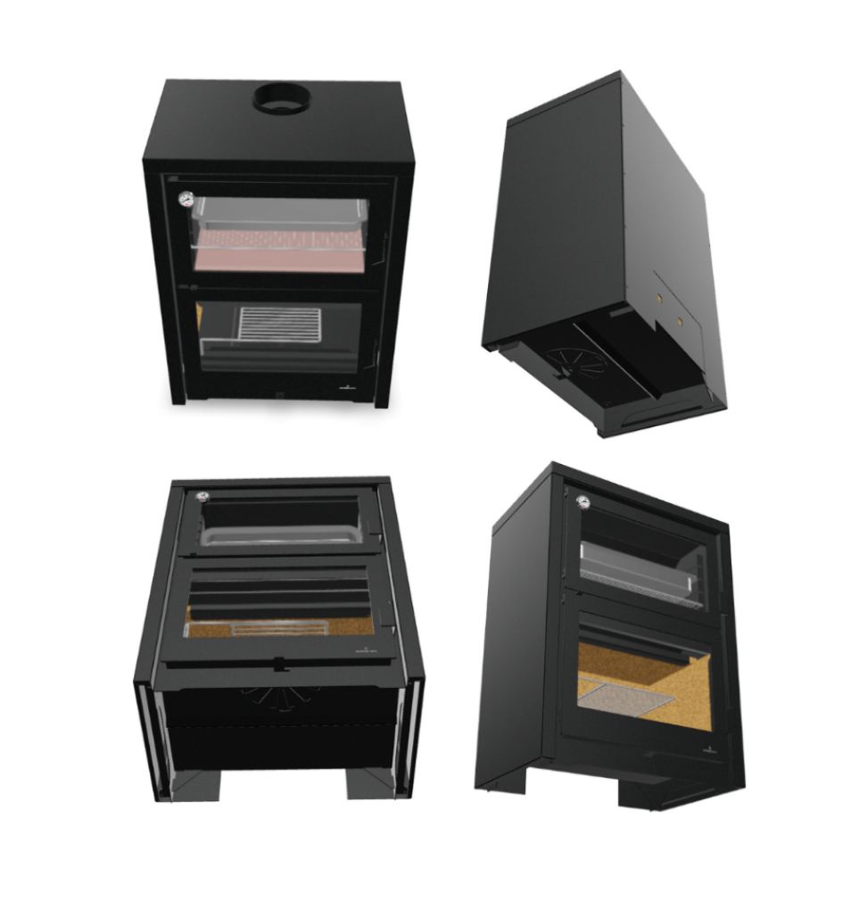 Poêle à bois raccordable avec four - BRONPI Vulcano 14 kW