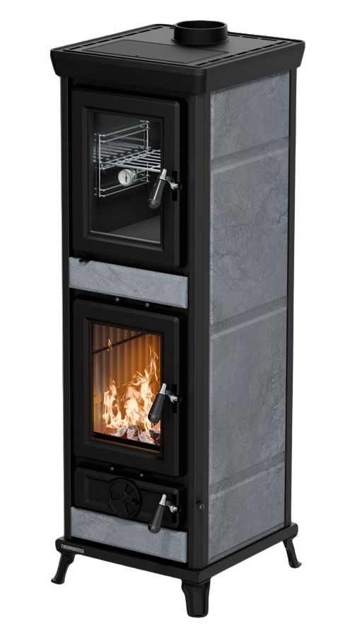 Poêle à bois avec four en pierre - THERMOROSSI Agnese Stone 7.5 kW