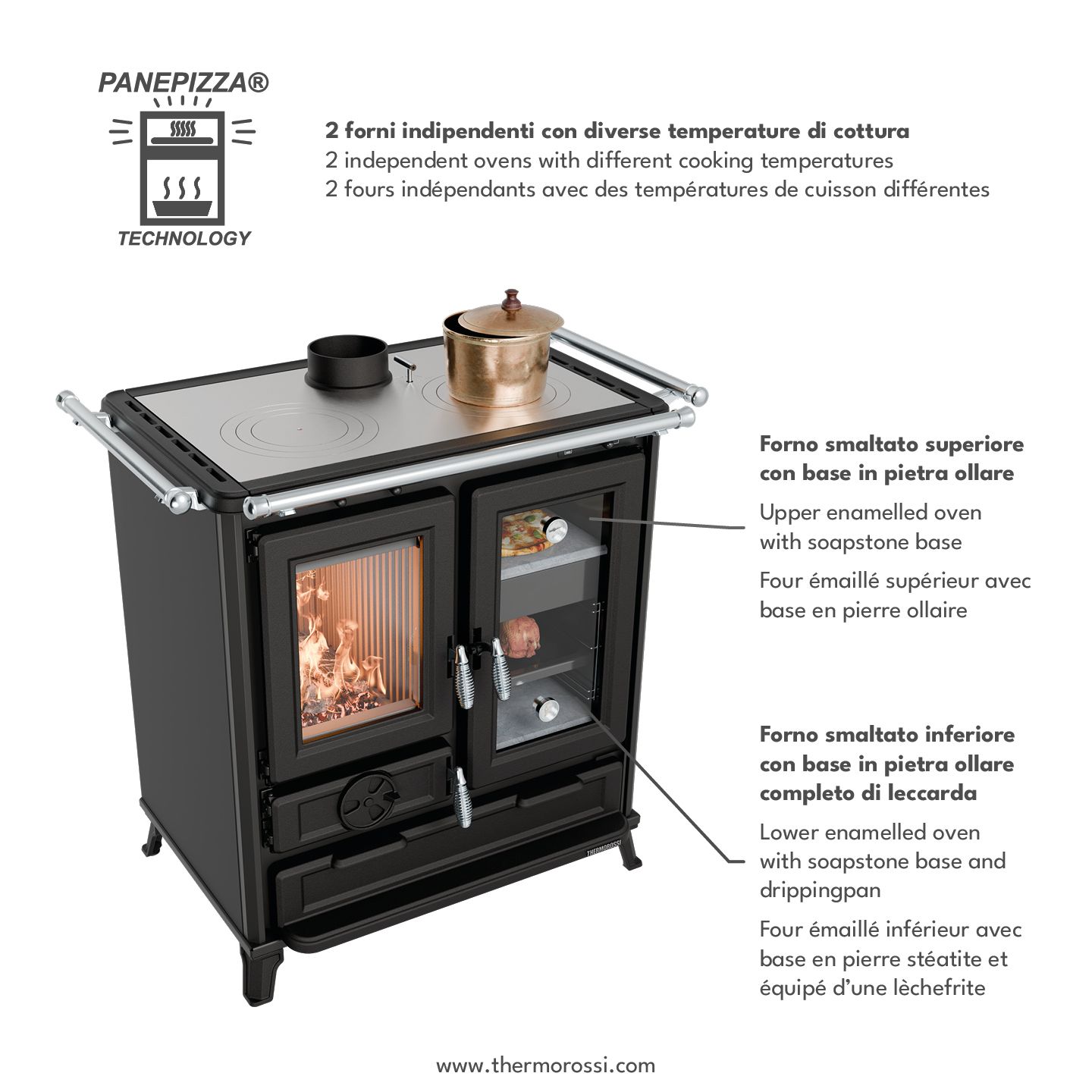 Cuisinière à bois - THERMOROSSI Klarissa Evo 7.8 kW