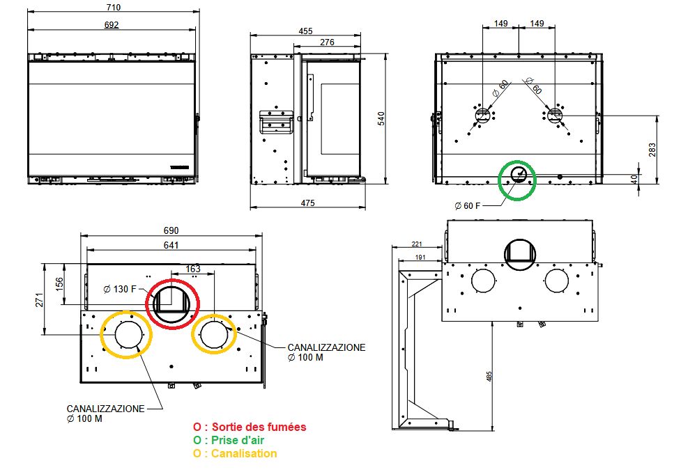 Insert à bois 3 vitres premium - THERMOROSSI Panorama 5.7 kW