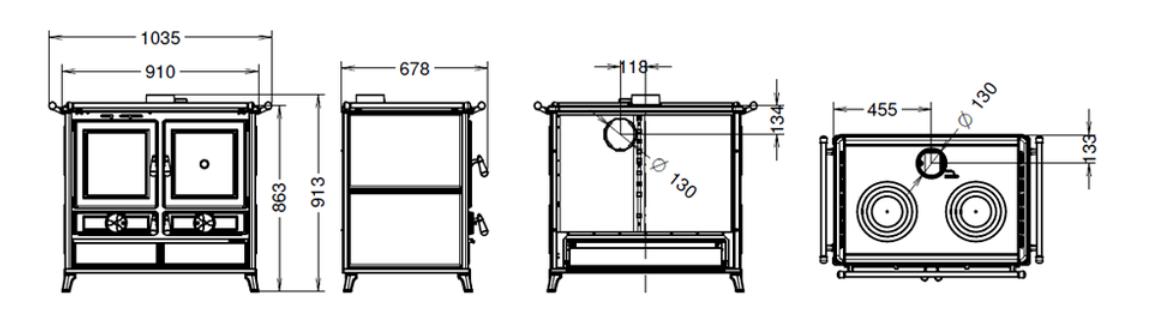 Cuisinière à bois en pierre - THERMOROSSI Viola Evo Stone 12.1 kW