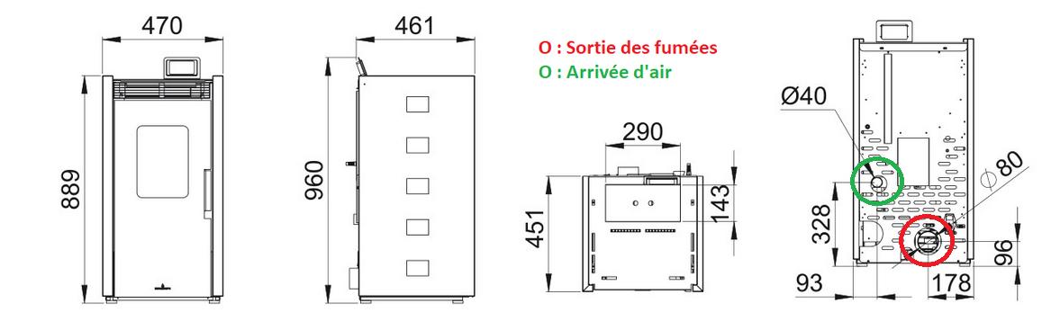 Poêle à granulés - BRONPI Zoe 9 kW