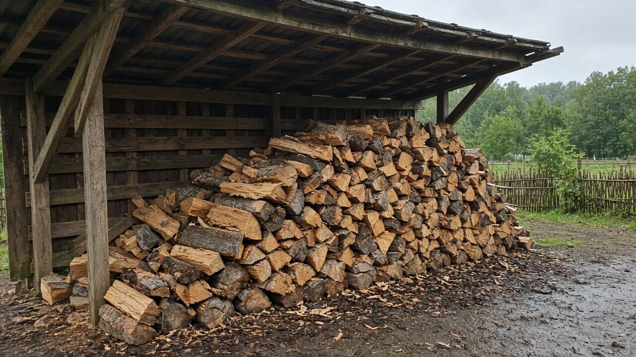 Bois de chauffage en stock