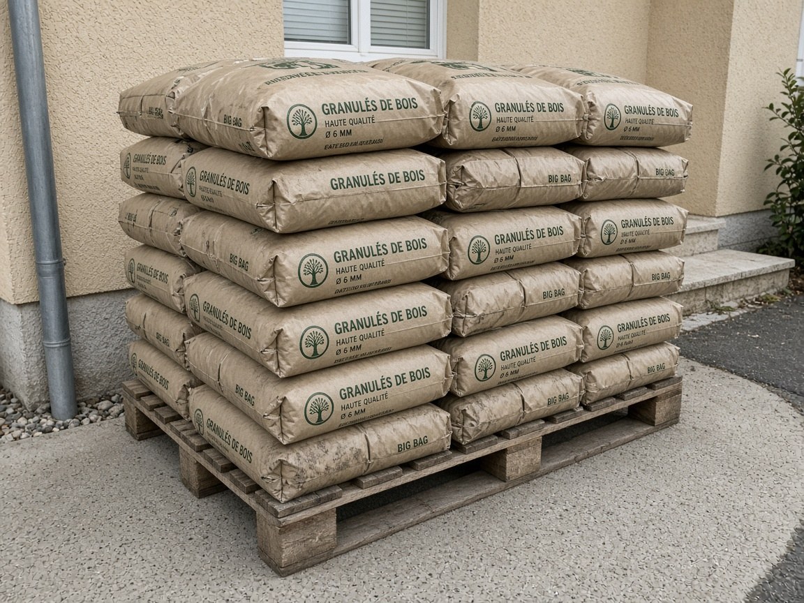 Pellets et granulés en palette